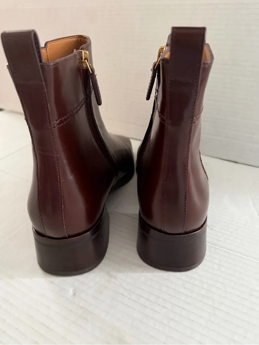 Tory Burch Everly Flat Boots Etrusco Calf Sierra Brown Leather 10